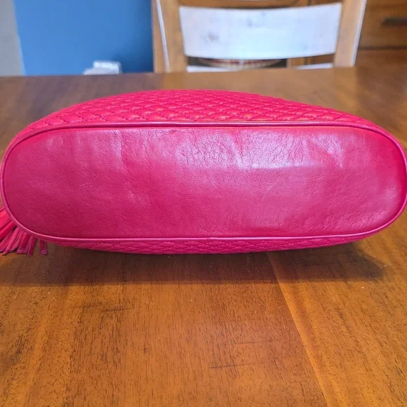 Bally Hot Pink Quilted Leather Shoulder Bag with Gold Chain - Picture 6 of 16